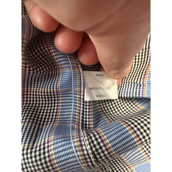Peter Millar Long Sleeve Button Front Dress Shirt Size M - Picture 8 of 9